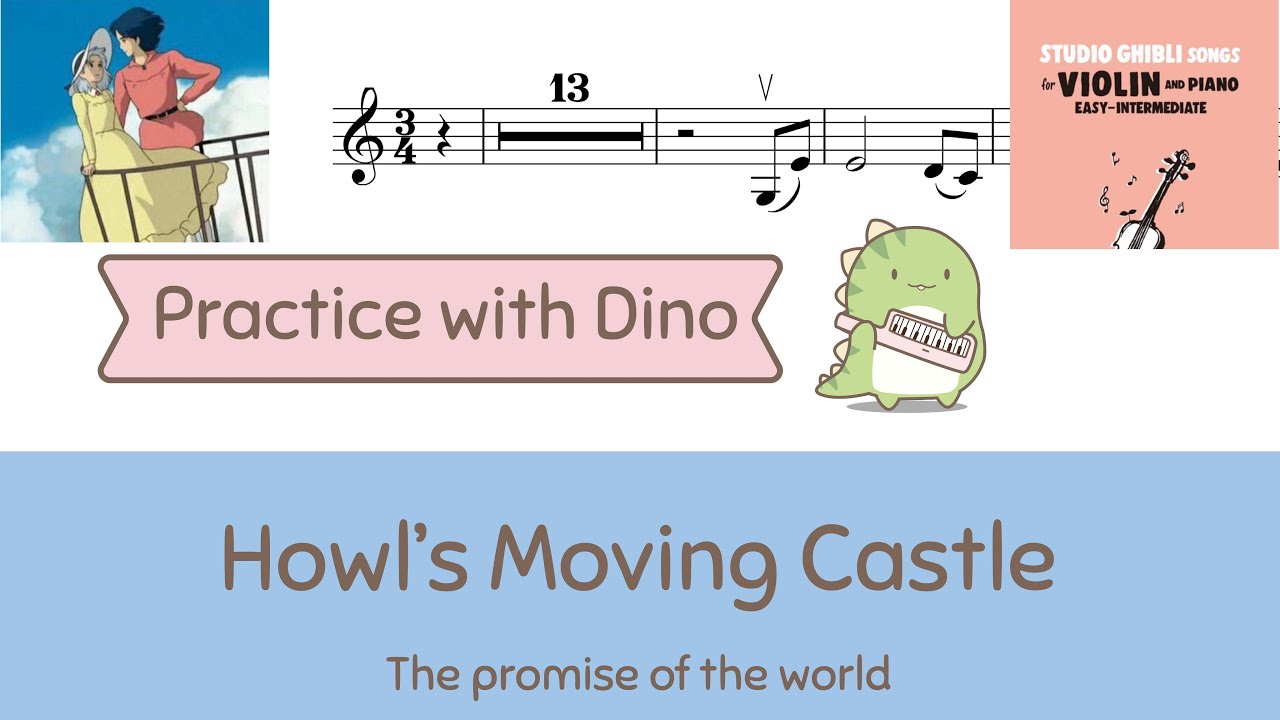 Howl's Moving Castle - Promise of the World - Violin Tutorial (Easy Intermediate)