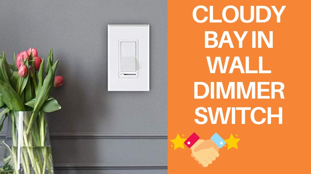 Cloudy Bay in Wall Dimmer Switch for LED Light/CFL/Incandescent - 600 Watt max-Cover Plate Included