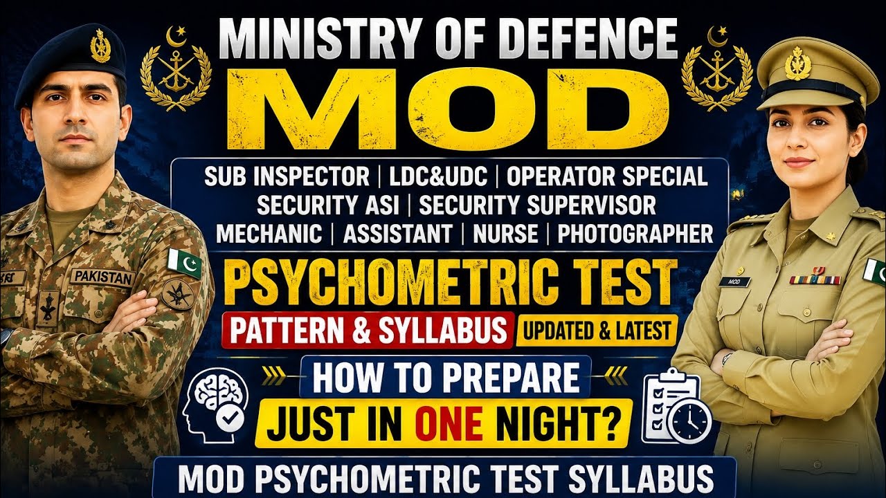 MOD Psychometric Test 2026 Complete Guide | Latest Pattern,Syllabus & One Night Preparation Strategy