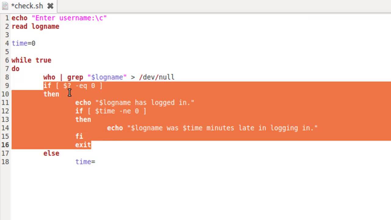 Shell Scripting Tutorial 56  Know when users log in Part One