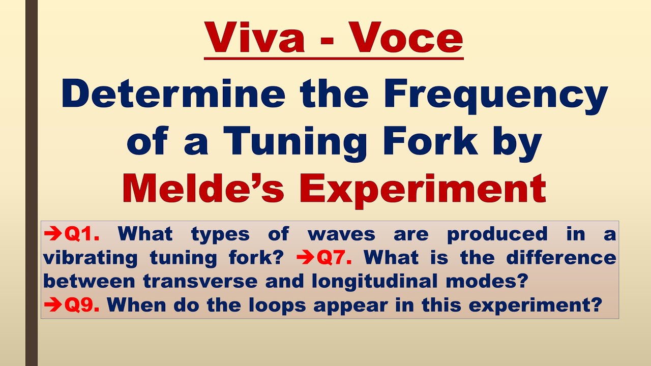 Melde's Experiment | Viva-Voce | Practical File