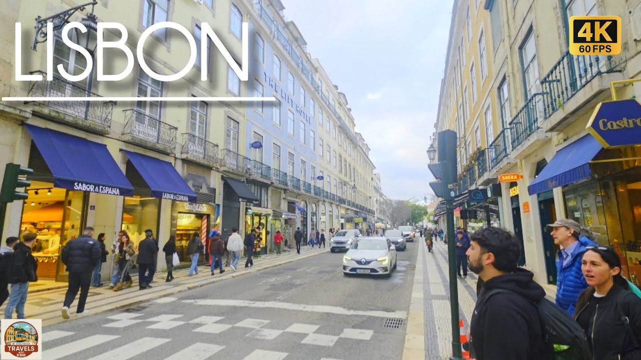 Lisbon Portugal 4K 🇵🇹 | Walking Tour of Pra&ccedil;a do Com&eacute;rcio, Rossio & Restauradores.