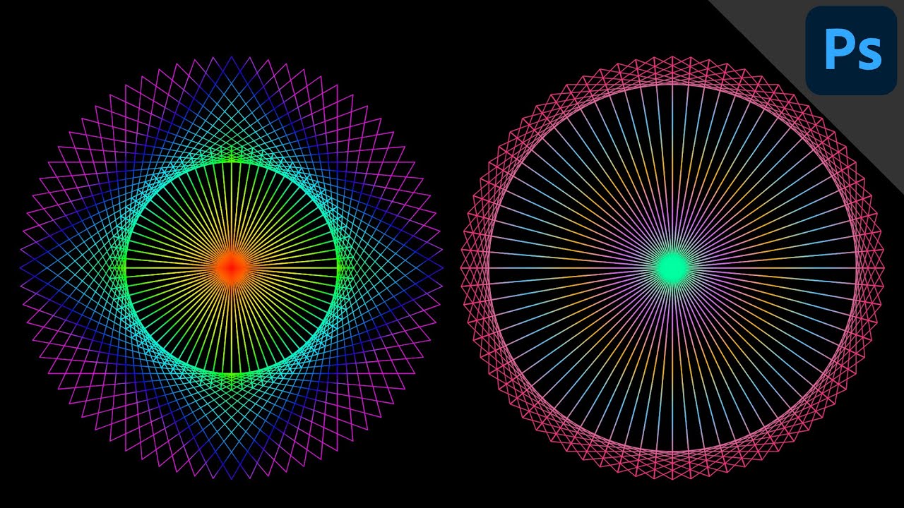 Gradient spirograph with triangle (2 styles) | PHOTOSHOP TUTORIAL - TIPS & TRICKS