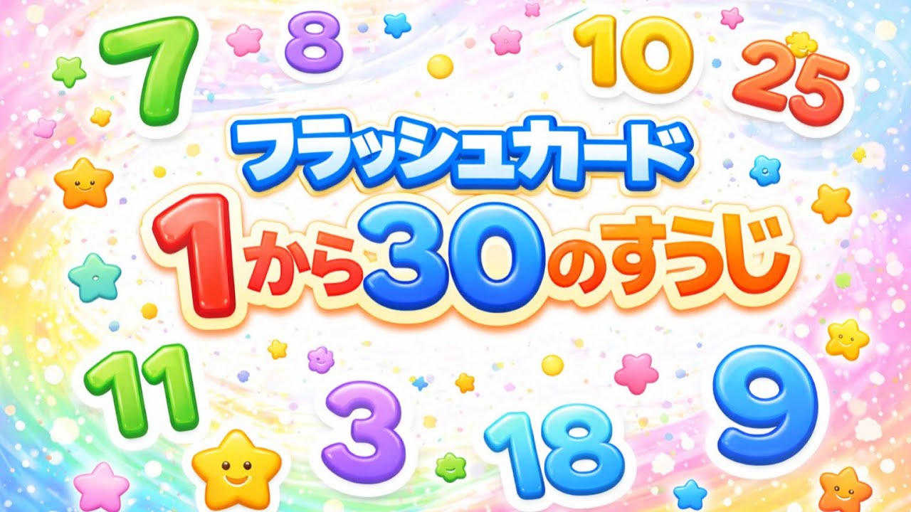 【1から30の数字】0歳から始める知育フラッシュカード　#こども #キッズ #kids