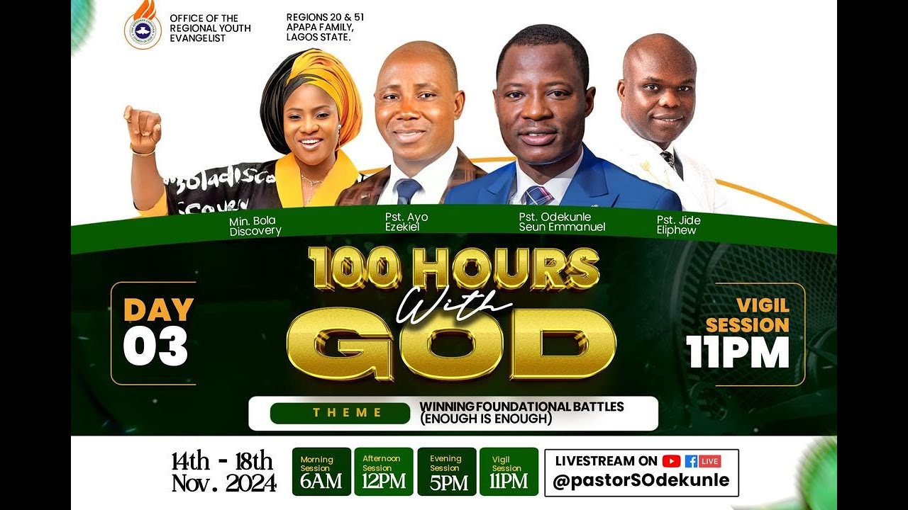 WINNING FOUNDATIONAL BATTLES......ENOUGH IS ENOUGH......100 HOURS WITH GOD