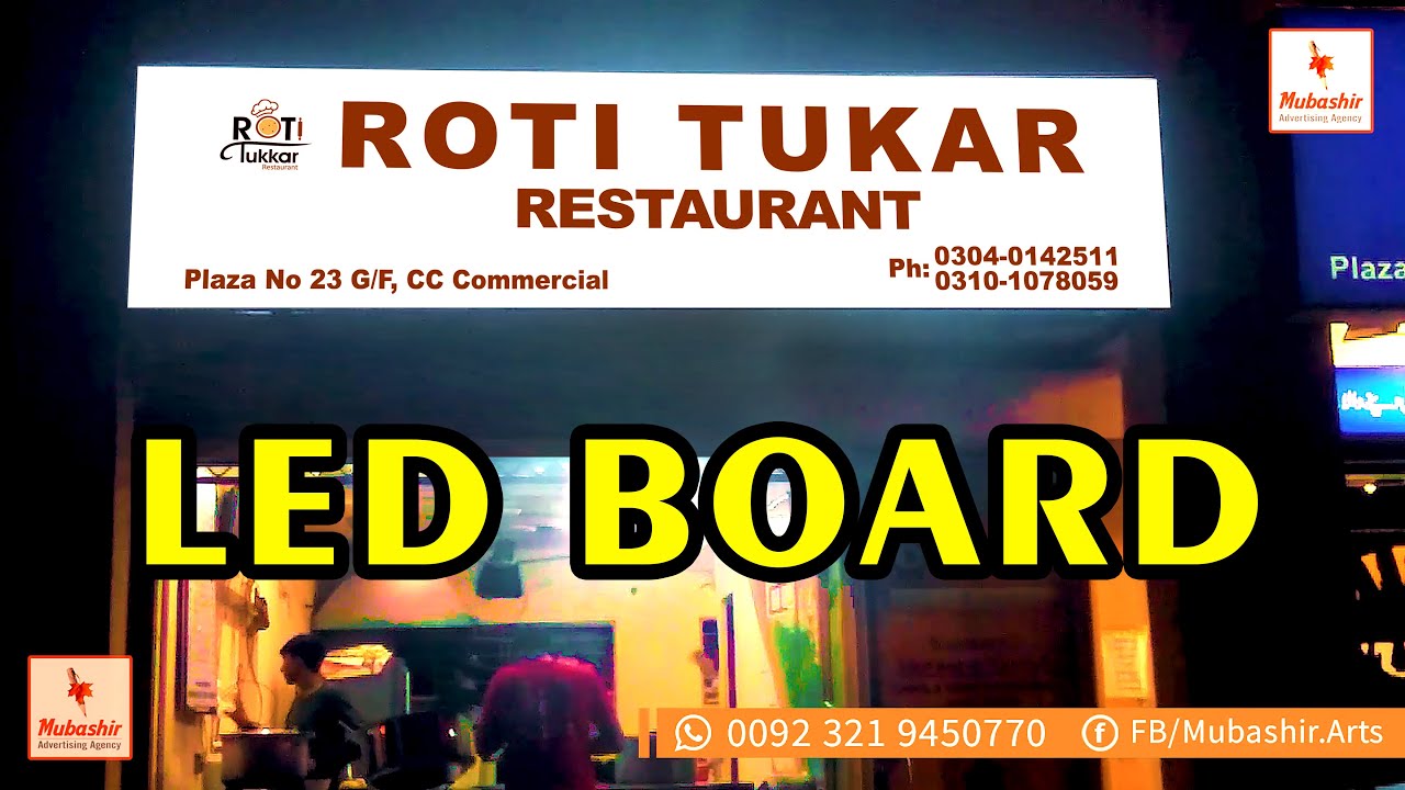 LED Backlight Board for Restaurant in Bahria Town Lahore
