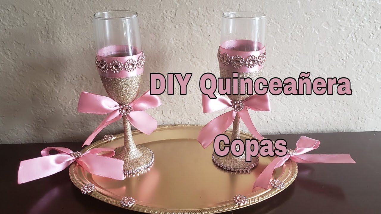 DIY Quinceañera Copas/ Decorating Wedding Flutes
