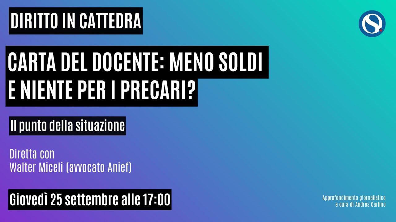 Carta del docente: meno soldi e niente per i precari? Facciamo chiarezza