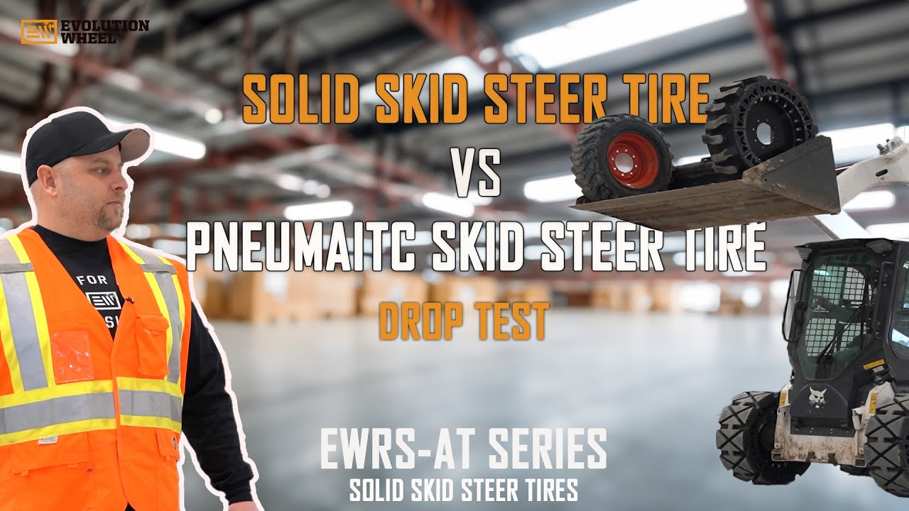 Solid Skid Steer Tire vs Pneumatic Skid Steer Tire - Drop Test