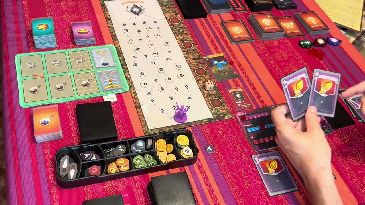 Partida Slay the Spire juego de mesa. (La venganza de la vigilante)