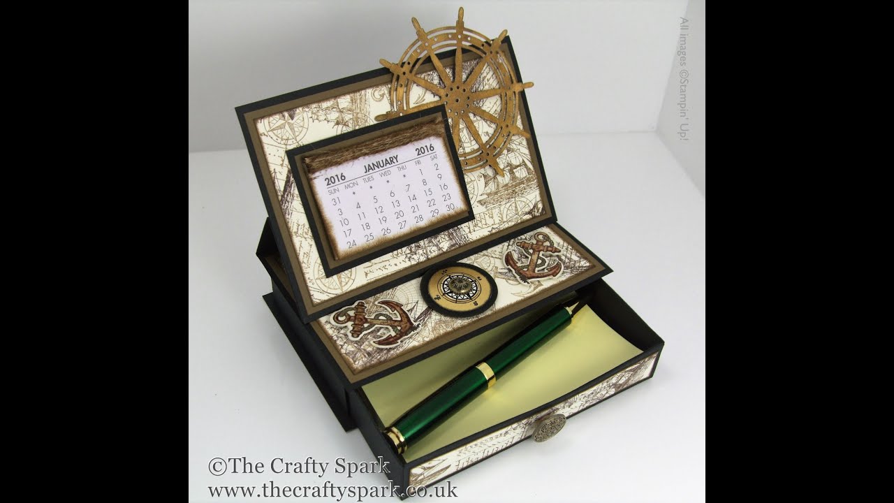 Single Drawer Desktop Calendar and Post It Note Holder