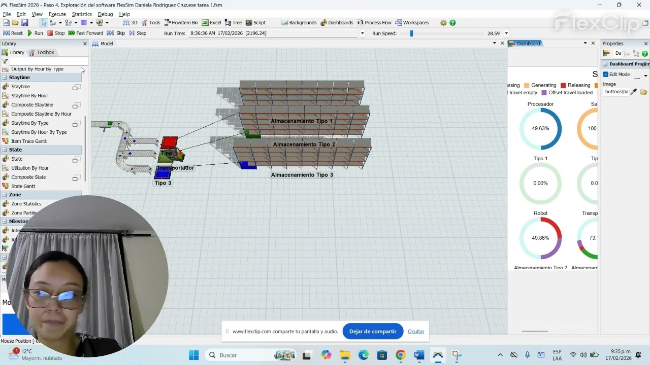 simulación de flexsim punto 4