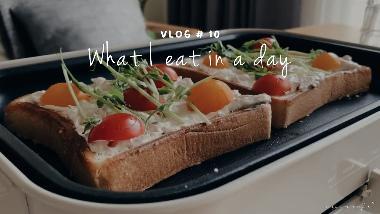 ENG) Cafe vlog | what I eat in a day, cream pasta, souffle pancake, cheese toast, home cafe카페블로그 홈카페