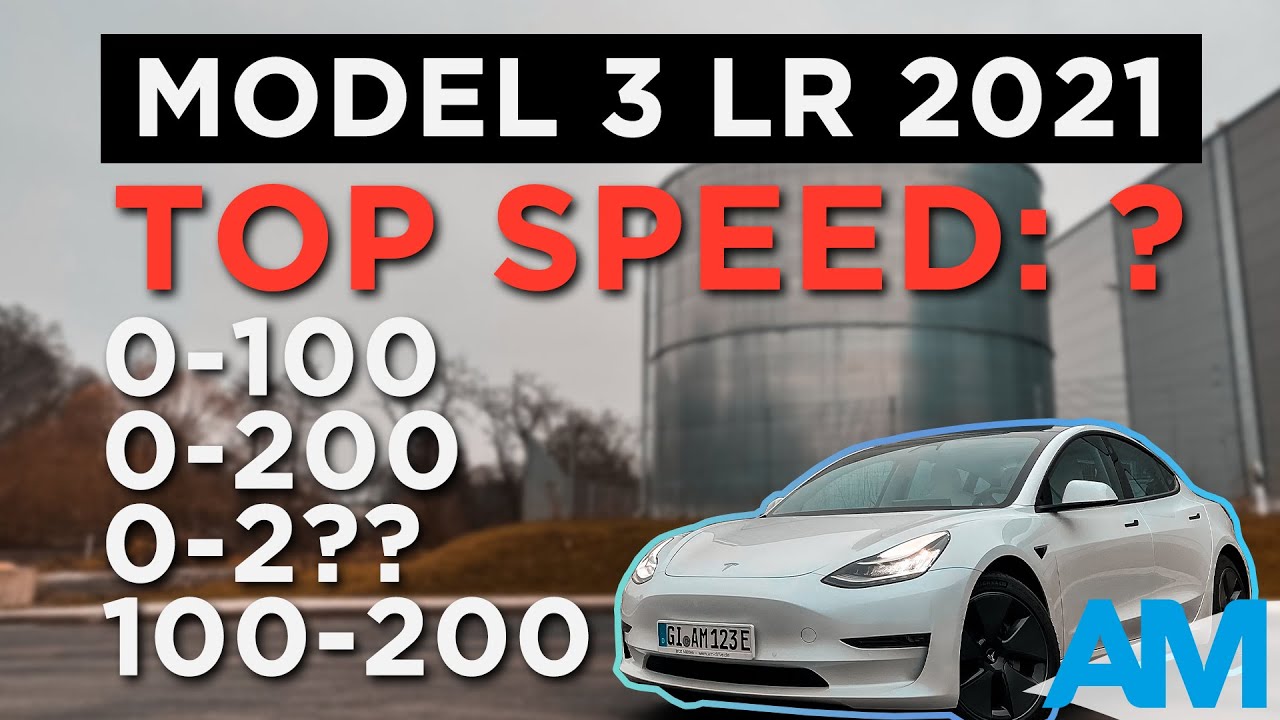 TOP SPEED, 0-100, 0-200, 100-200 | Tesla Model 3 Long Range 2021 Facelift
