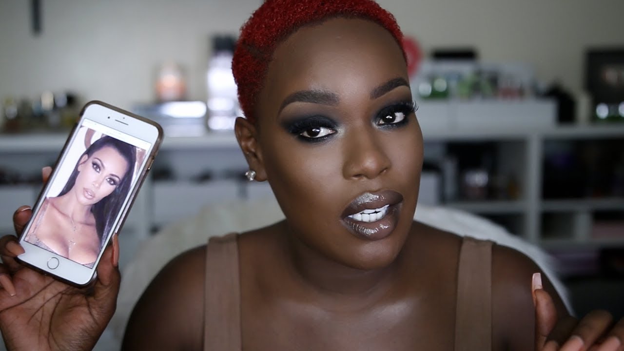 Dark SKIN Kim Kardashian makeup can it look good?