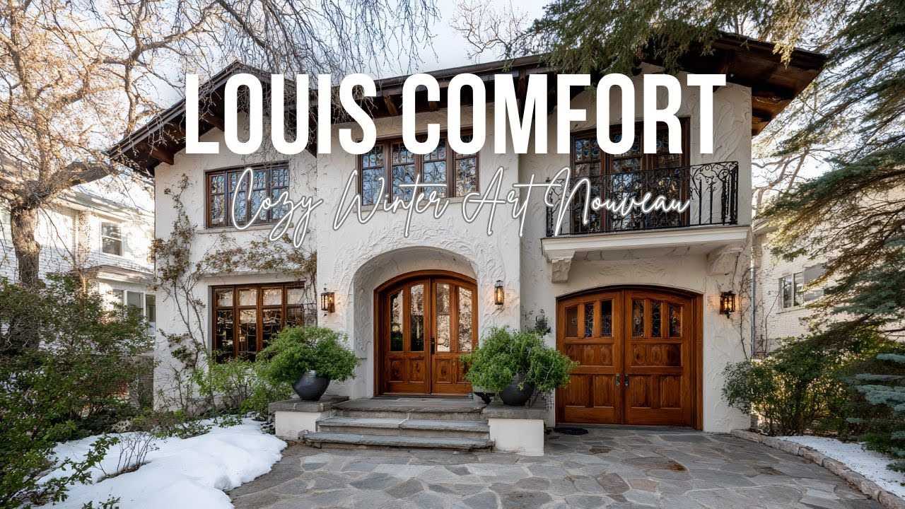 Cozy Winter Art Nouveau Living inspired by Louis Comfort Tiffany in jewel tones and warm cream