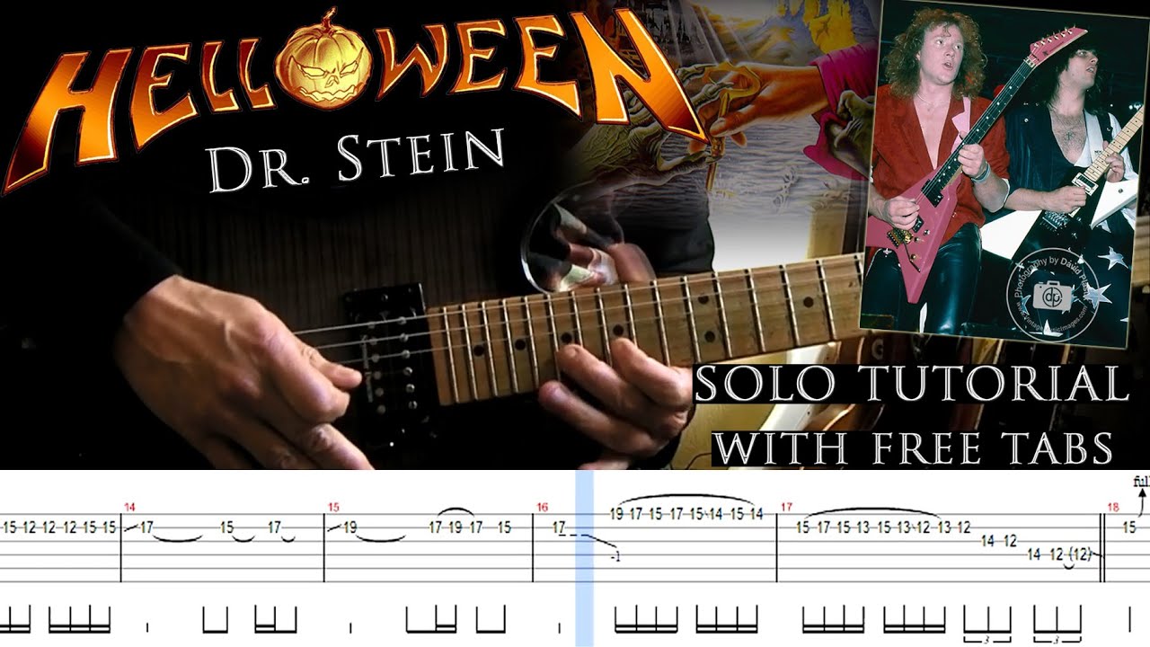 Helloween - Dr. Stein guitar solos lesson (with tablatures and backing tracks)