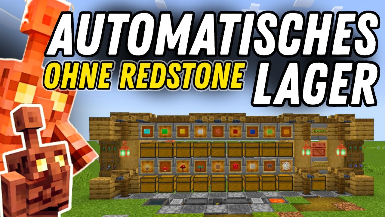 🔴AUTOMATISCHES LAGER mit KUPFER GOLEM! (NEUES SYSTEM) MINECRAFT BEDROCK 1.21