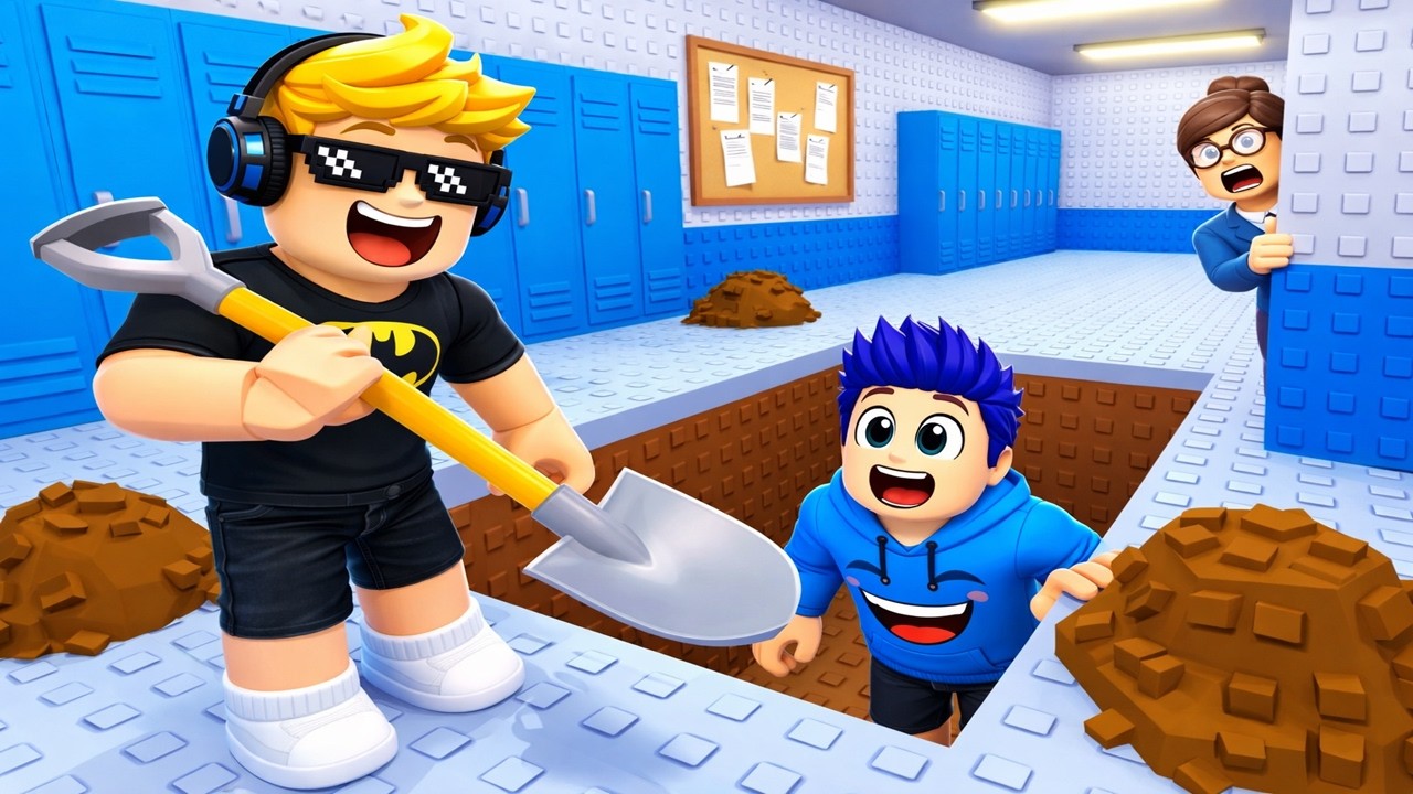Gizlice T&uuml;nel Kazıp Okuldan Ka&ccedil;tım! 🔥 Roblox