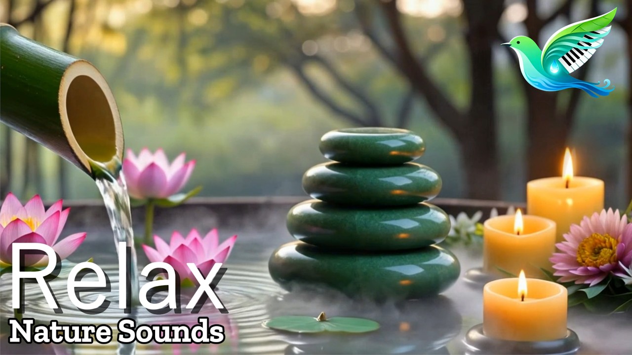 Relaxing Nature Birds and Flowing Stream with Piano for Inner Calm