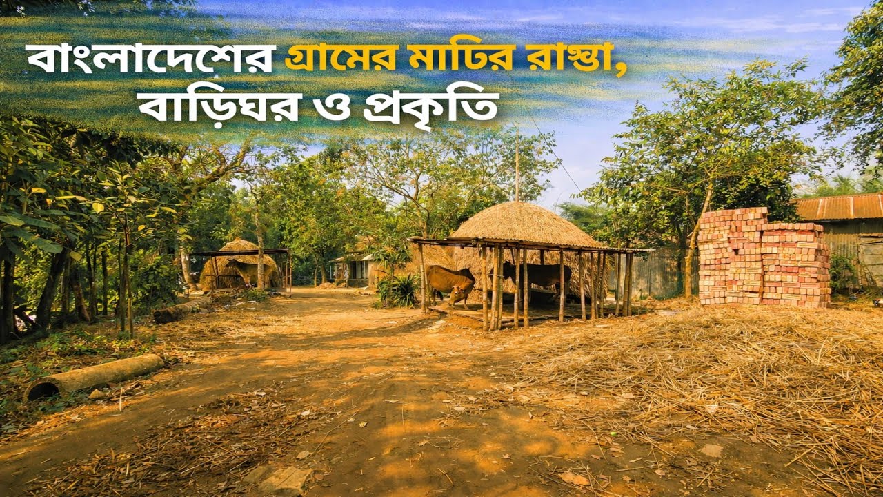 বাংলাদেশের গ্রামের মাটির রাস্তা, বাড়িঘর ও প্রকৃতি Part 2 | Village dirt roads, houses and nature 2