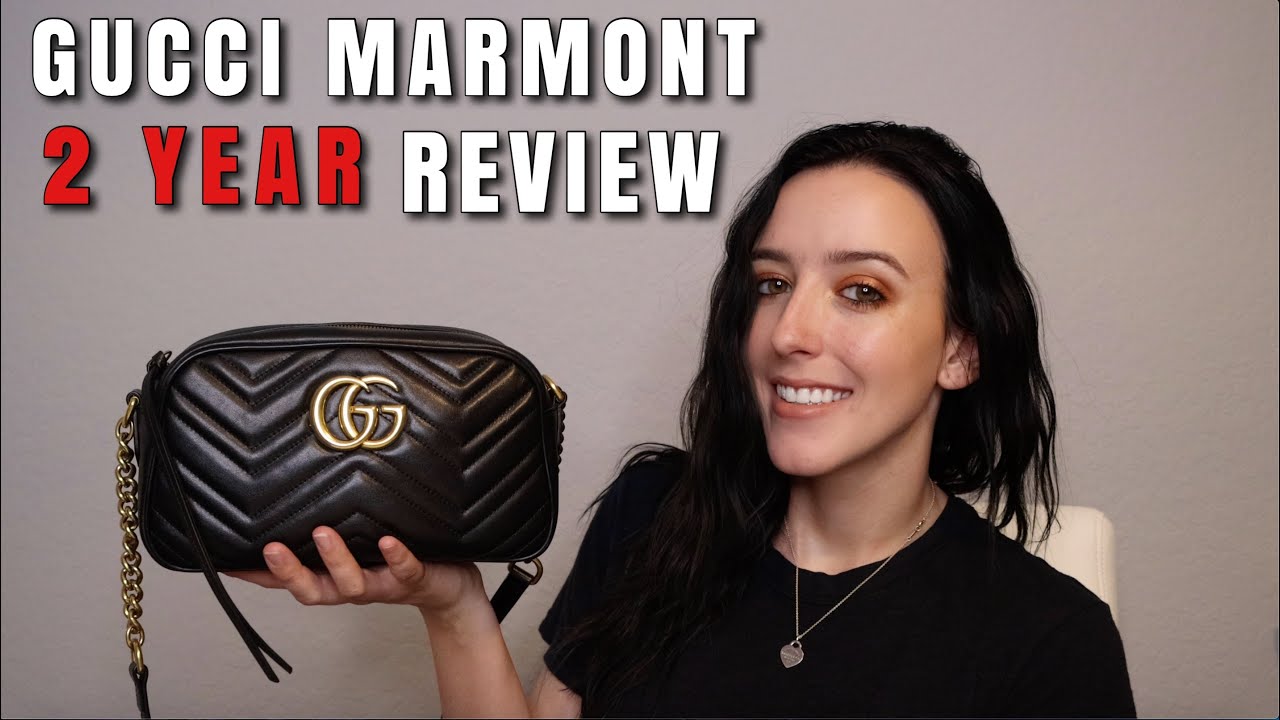 Маленькая сумка через плечо Gucci Marmont. Обзор за 2 года [износ] [GG]