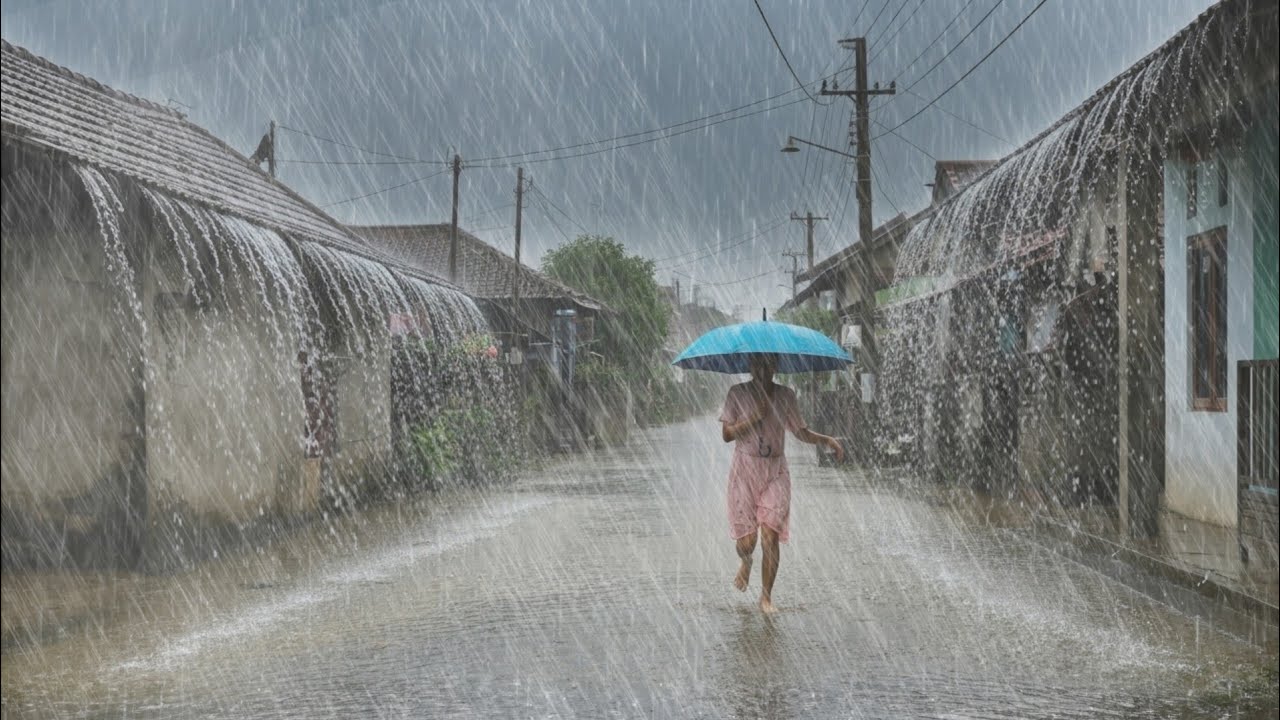 BOLEHKAH ANDA MENGENDALIKAN INI? ⛈️ Hujan lebat dan angin kencang di luar bandar Asia⚡Atasi Insonmia
