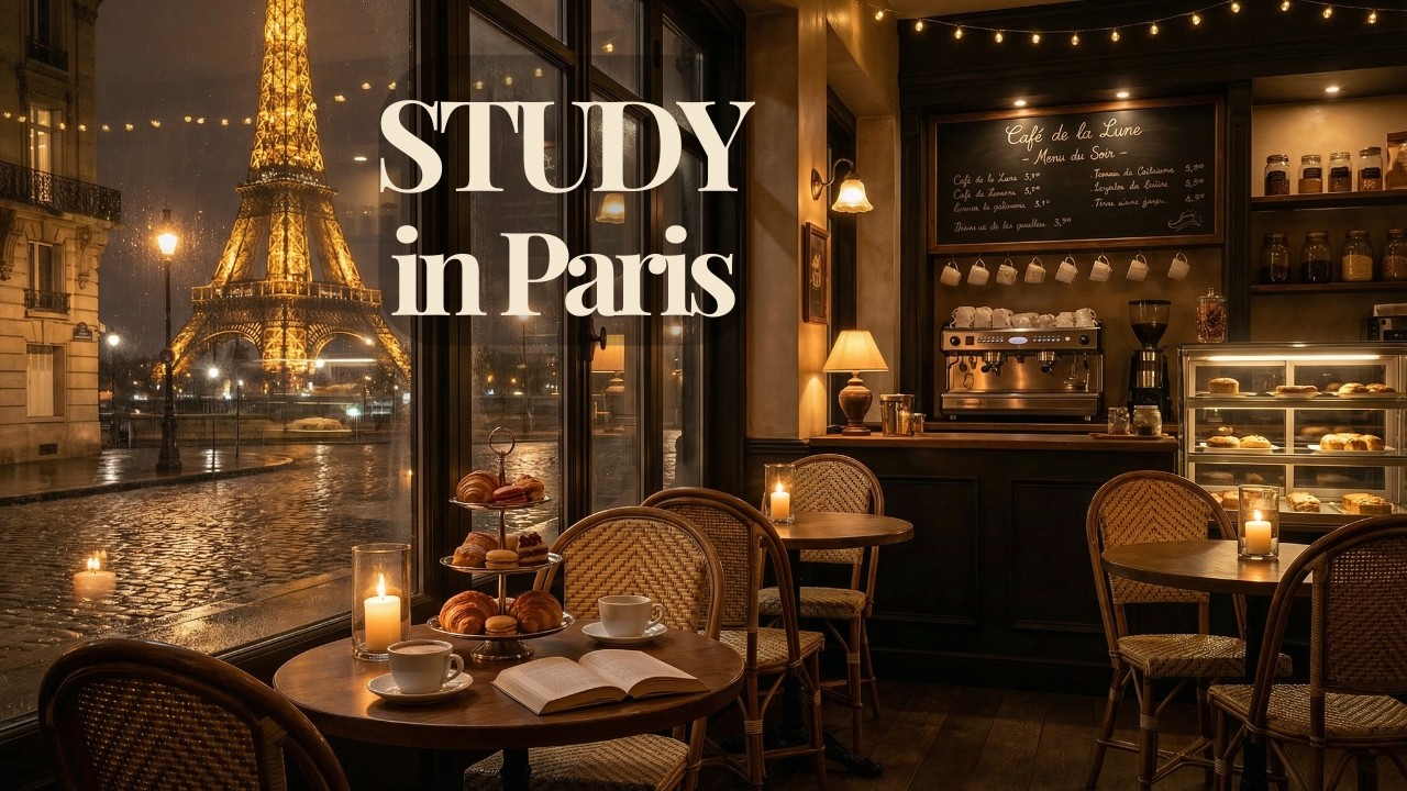 Rainy Paris Café ☕ Deep Focus Piano for Study