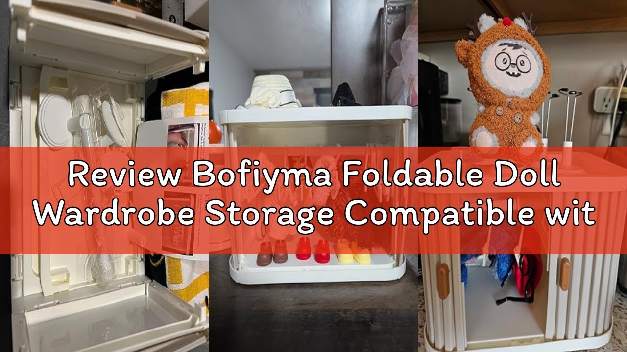 Review Bofiyma Foldable Doll Wardrobe Storage Compatible with Labubu - Complete Display Kit with 15