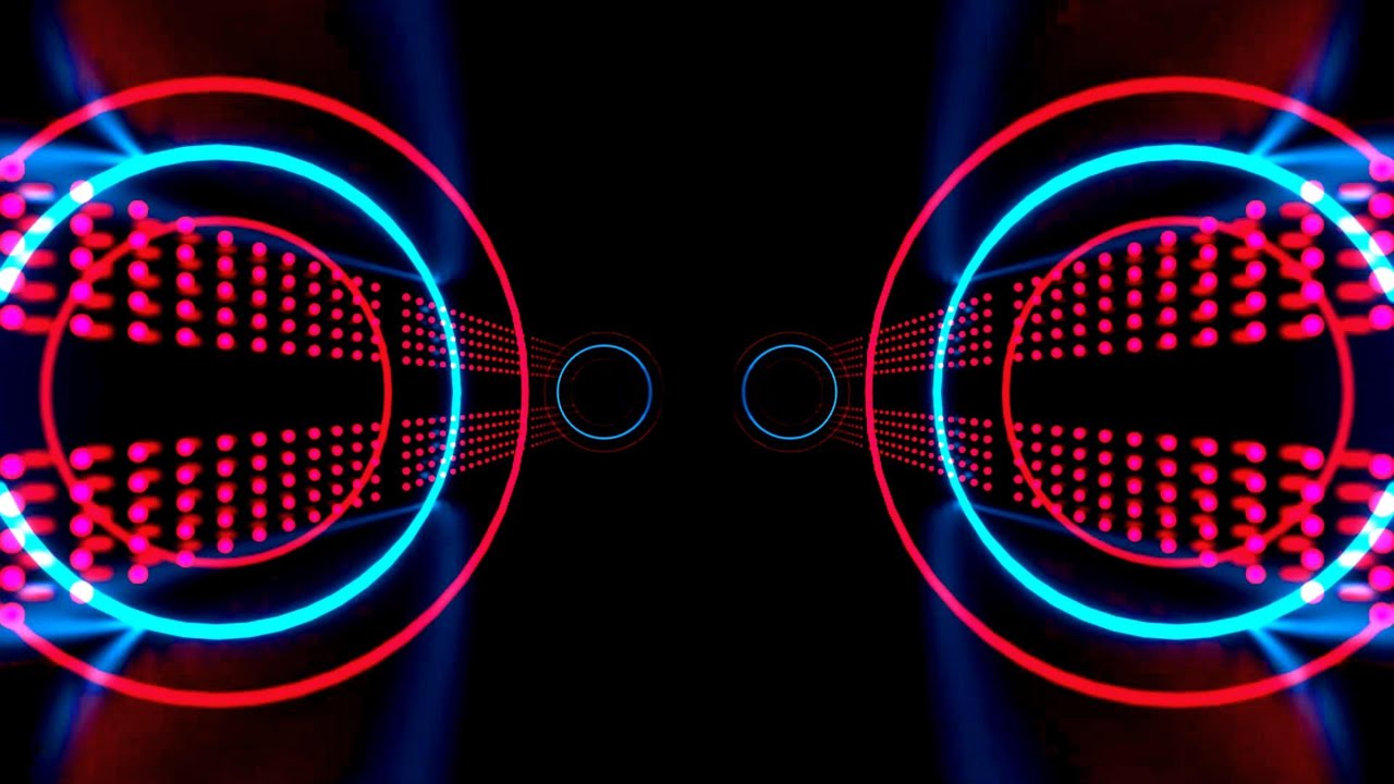 VisionKanal 4K – Бесконечные неоновые кольца синего и красного | Без звука [2 часа]