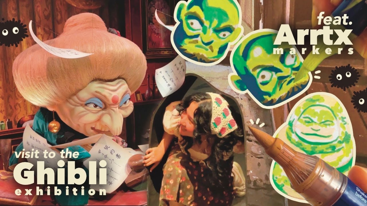 artist vlog 🌼🌷 visit to a Studio Ghibli exhibition | art yapping | feat. Arrtx acrylic markers  ࿔*: