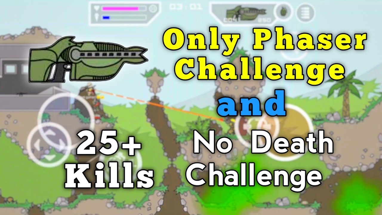 mini militia only phaser and no death challenge 😈 grootca gaming #minimilitia #minimilitiachallenge