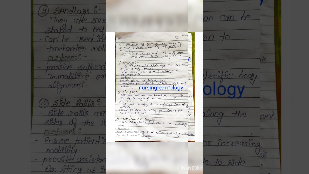 Medicos ❣️ BSCNURSING!! comfort devices notes 📝! Nursing foundation 😊😊 