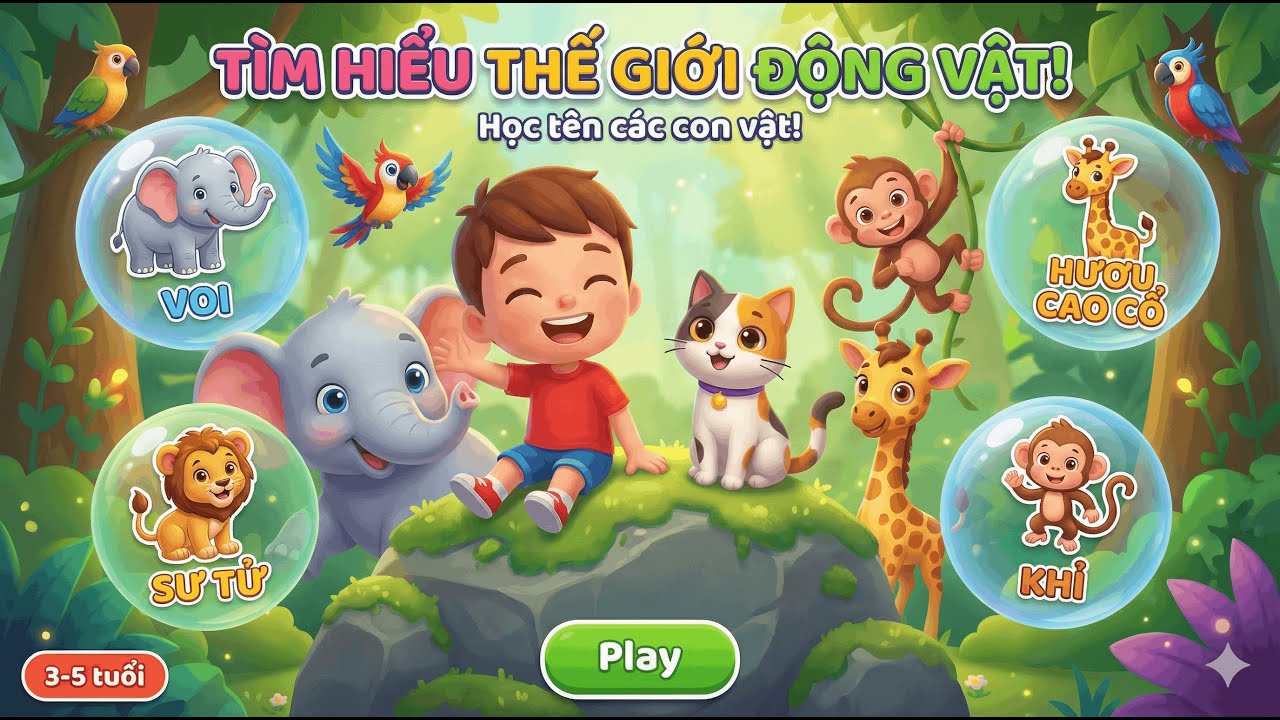 Dạy Bé Học Nói & Nhận Biết 30 Con Vật Quen Thuộc 🐶 Tiếng Kêu + Nơi Sống
