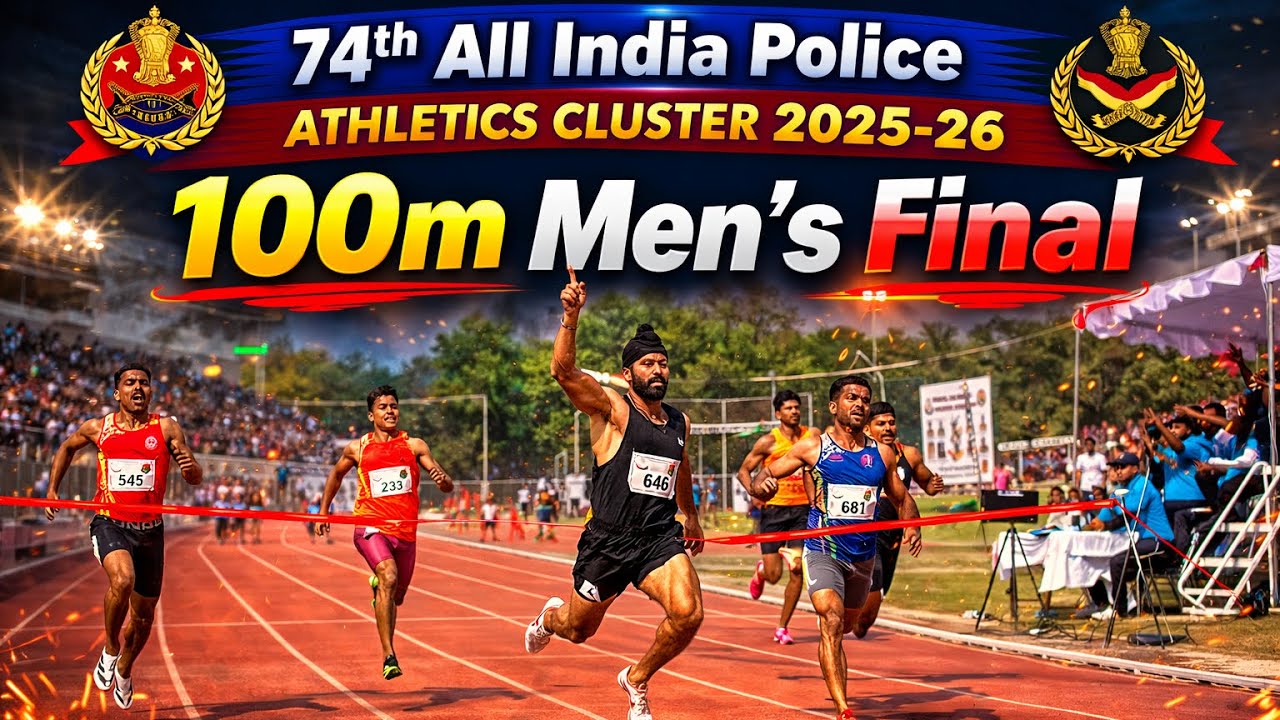 🔴 MEN&rsquo;S 100M FINAL | 74th ALL INDIA POLICE ATHLETICS CLUSTER 2025-26 |  #indiapolice #100m #viral 