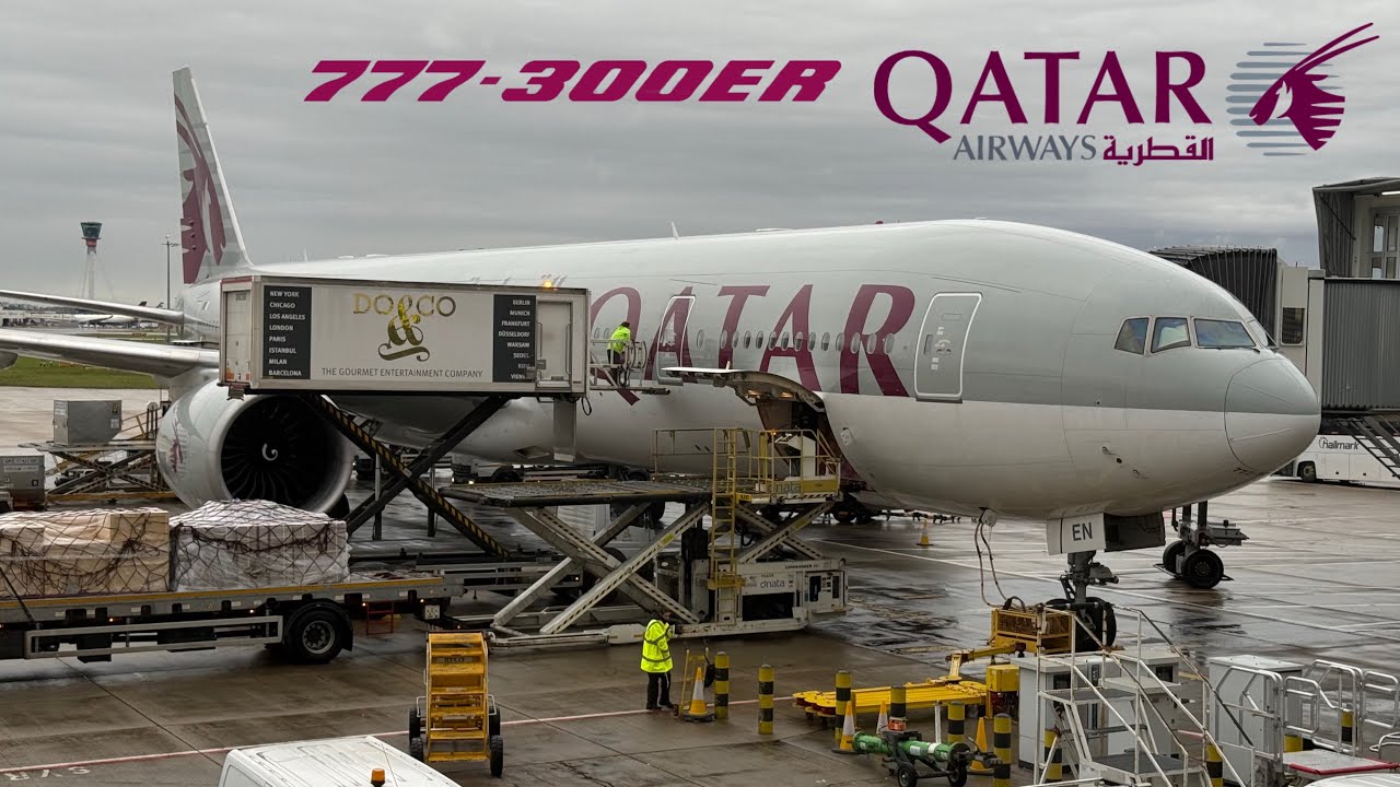 4K Qatar Airways Boeing 777-300ER Economy 🇶🇦 Doha DOH to London Heathrow LHR 🇬🇧 [FULL FLIGHT REVIEW]