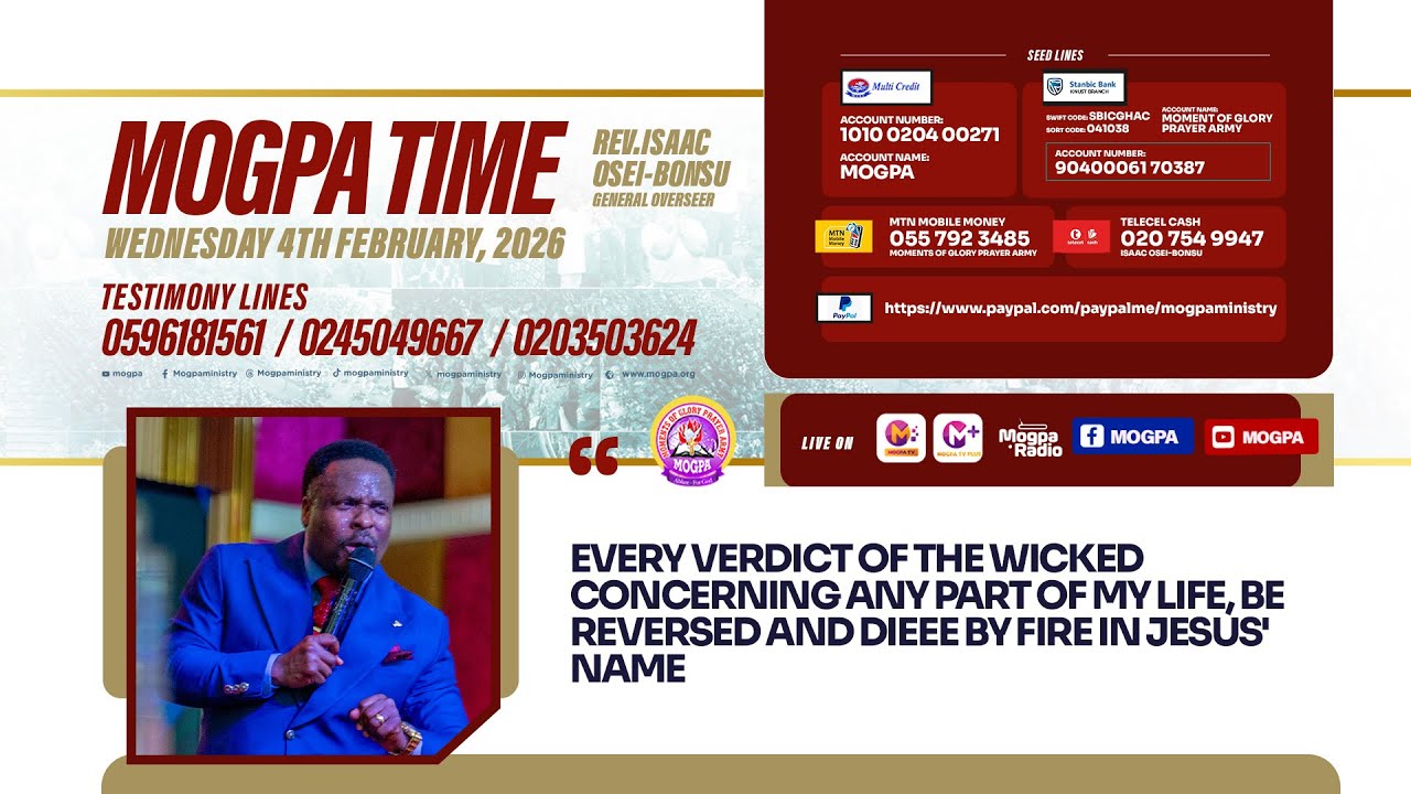 REVERSING THE VERDICTS OF WICKEDNESS  || MOGPA TIME WITH REV O B || 04- 02 - 2026