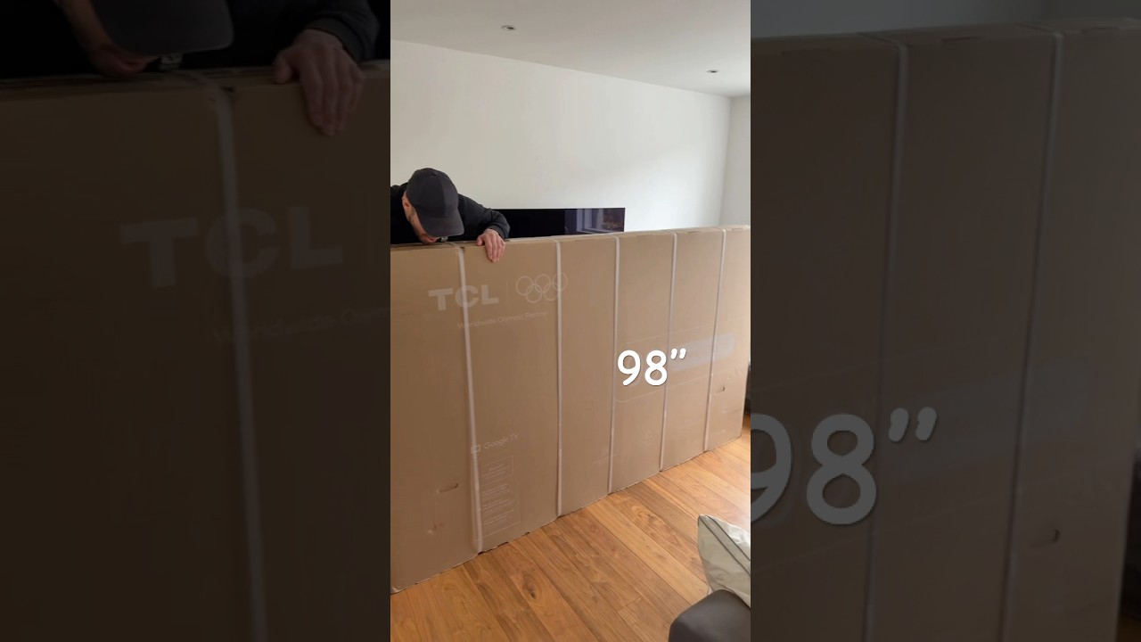98&rdquo; TCL QD-Mini LED TV Install | Unboxing, Wall Mount & Satisfying Screen Peel