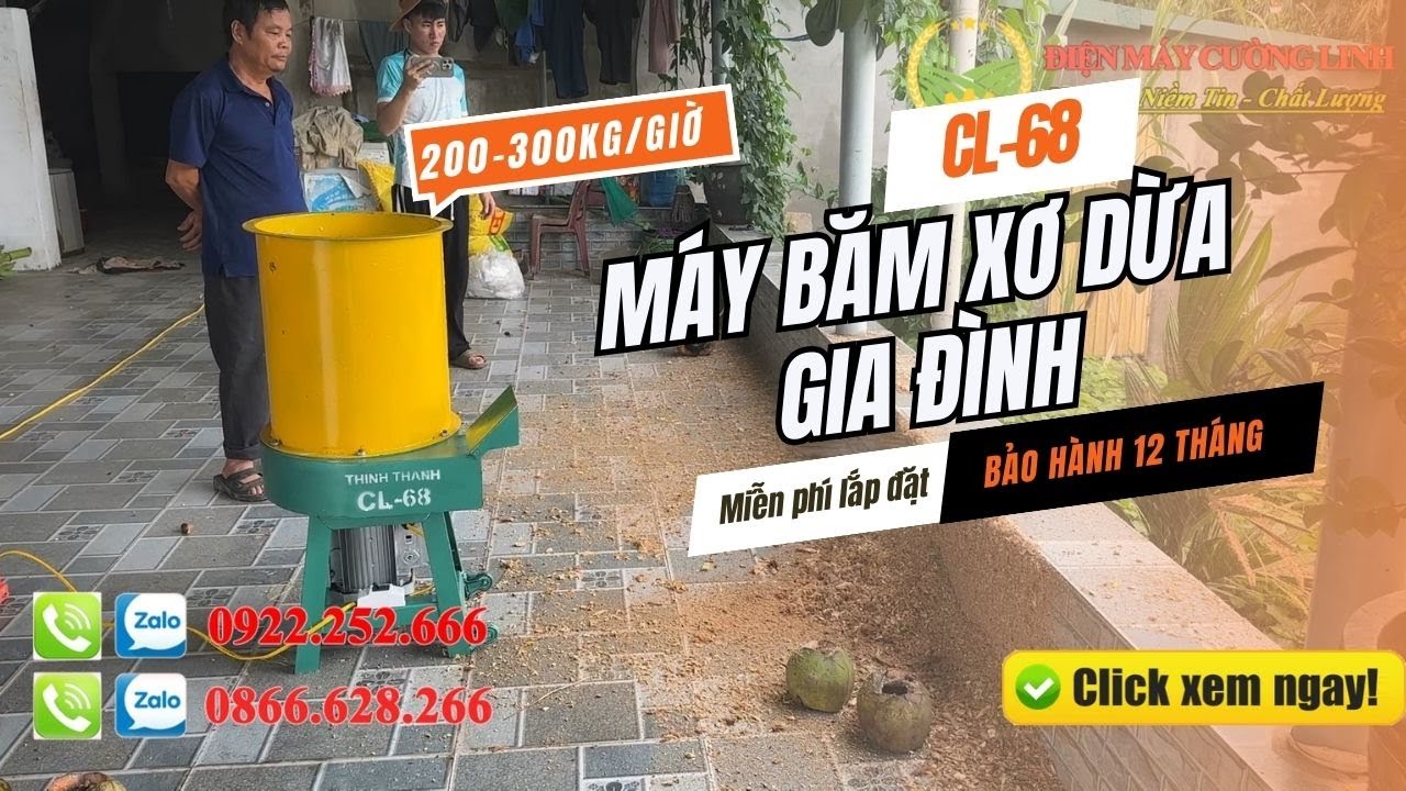 Máy Băm Xơ Dừa Gia Đình Giá Bao Nhiêu
