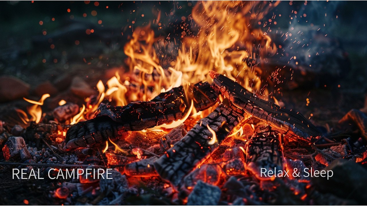 REAL CAMPFIRE 🔥 Calm Night for Relax & Sleep