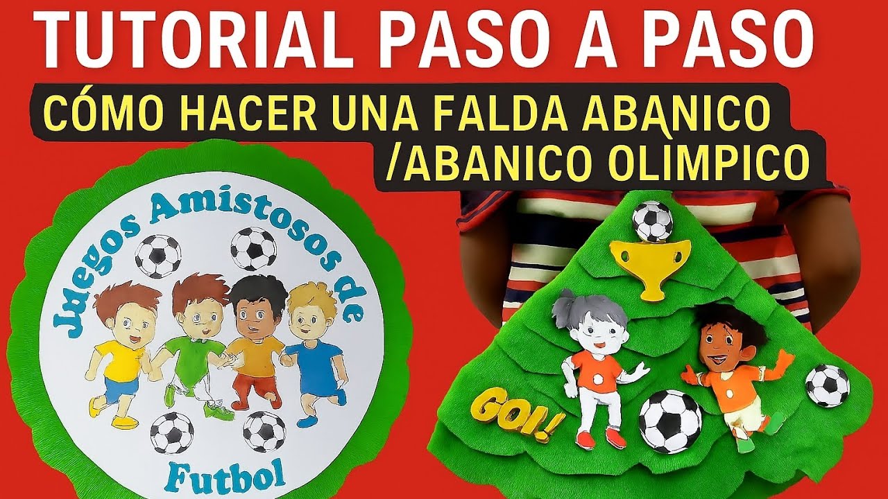 COMO HACER UNA PANCARTA O CARTEL ABANICO / FALDA ABANICO OLIMPICO #abanico 