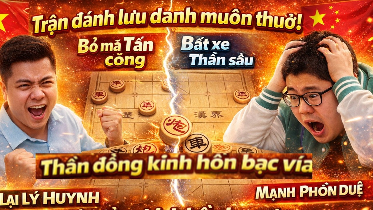 trận đánh lưu danh muôn thuở ! HUYNH bỏ mã tấn công ,bắt xe thần sầu ,thần đồng kinh hồn bạc vía