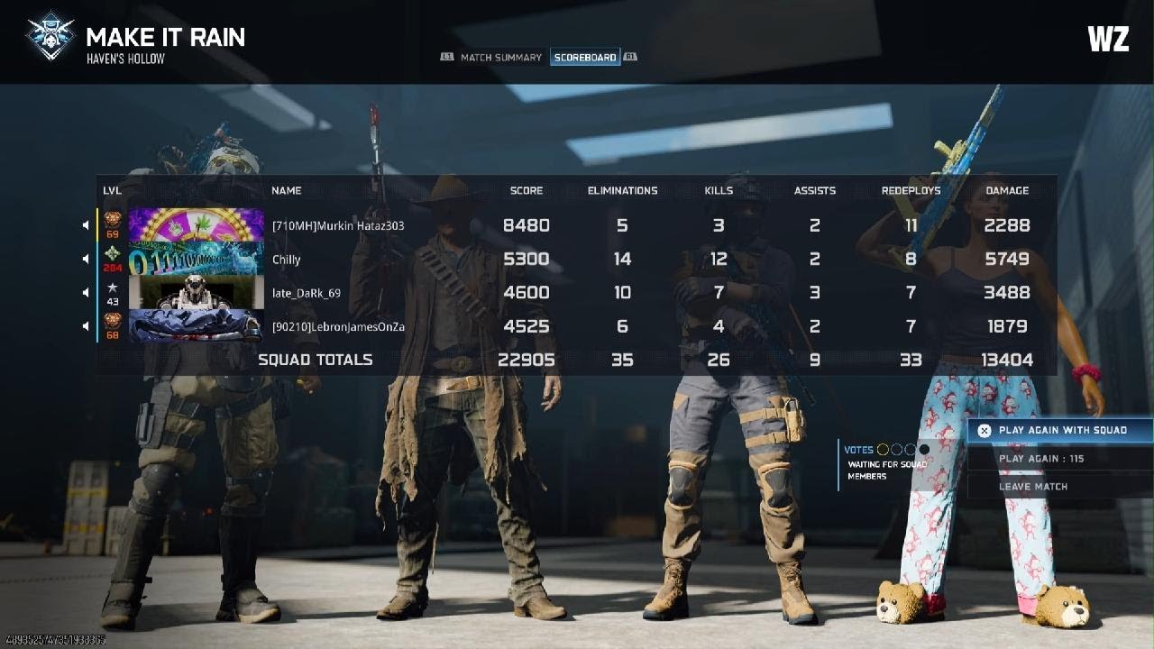 Call of Duty Warzone Make it Rain Haven's Hollow quad Win playing with randoms 26 kills total