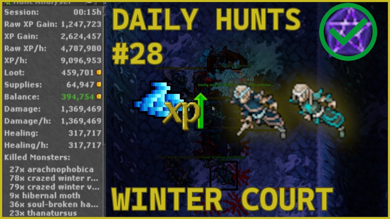 Tibia | Monk 524 | Winter Court | Daily Hunt #28