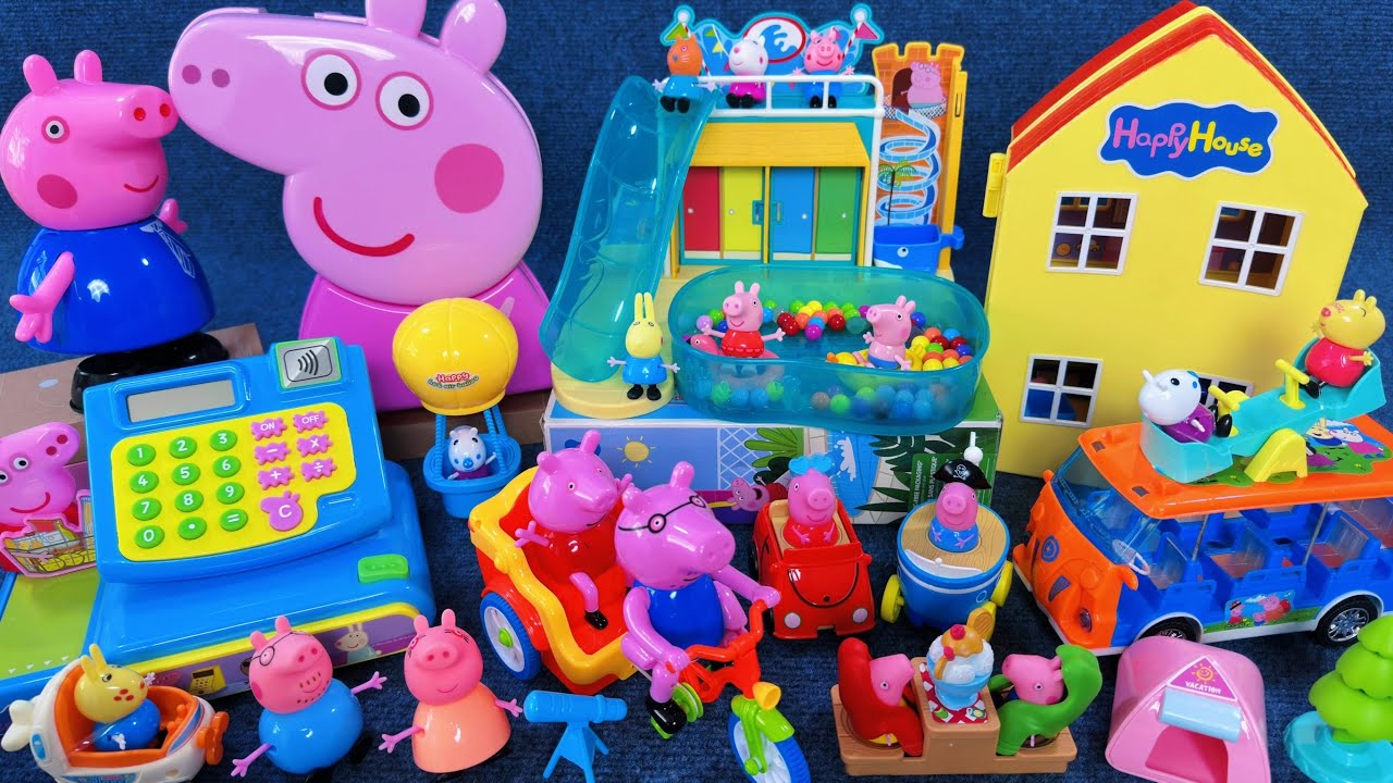 10 Minutes Satisfying with Unboxing Peppa Pig Swimming Pool Playset ASMR | Review Toys