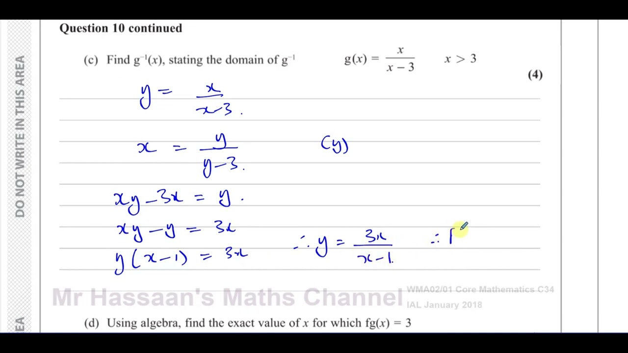 [P3] C34, (IAL), WMA02/01, Jan 2018, Q10, Exponential, Reciprocal, Range, Inverse, Composite