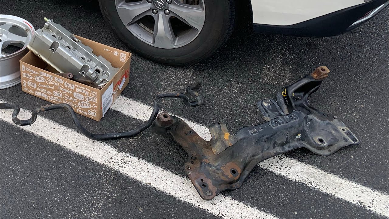 Prepping my RHD Dc2 TypeR subframe for PowderCoating and sending the rack to get de-powered!