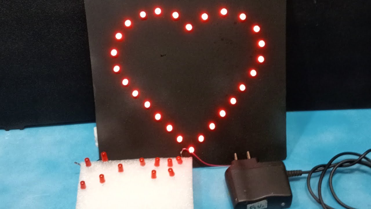 cómo hacer corazón led cargador celular, How make hearth led