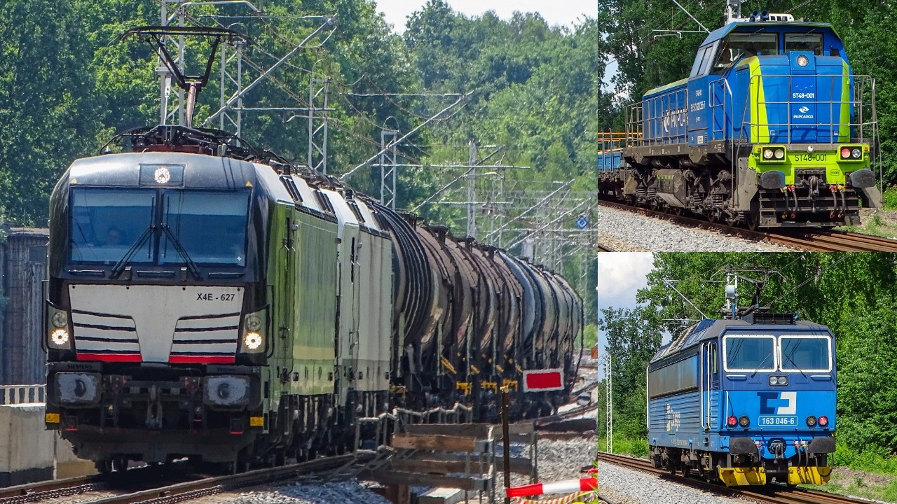Duet Vectronów LTE i dziewięć innych pociągów | Bytom Północny | 09.06.2024