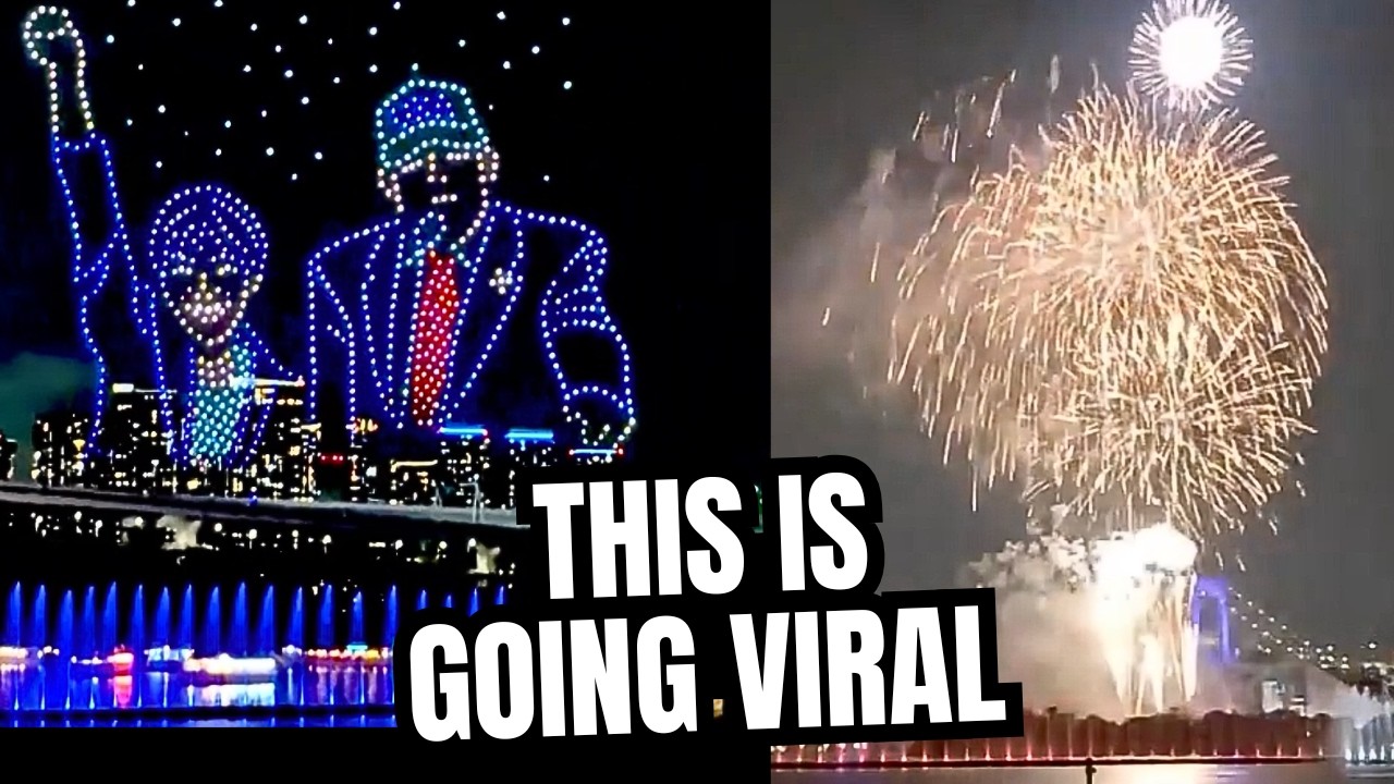 Japan Going Viral Celebrating America's 250th Anniversary With Drone Show Of Pr Trump & PM Takaichi!